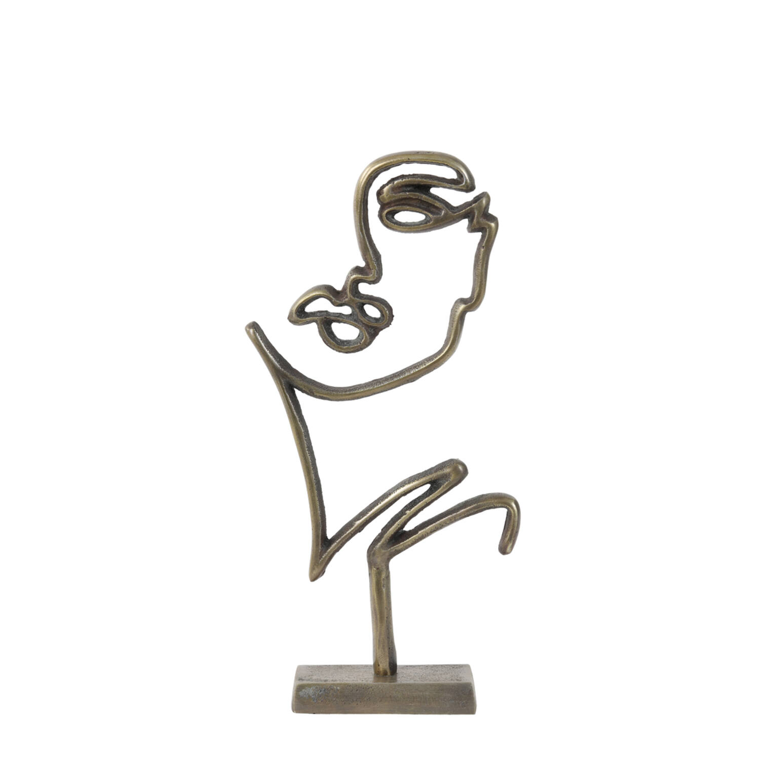 light & living Ornament op voet 19x6x33 5 cm FACE antiek brons