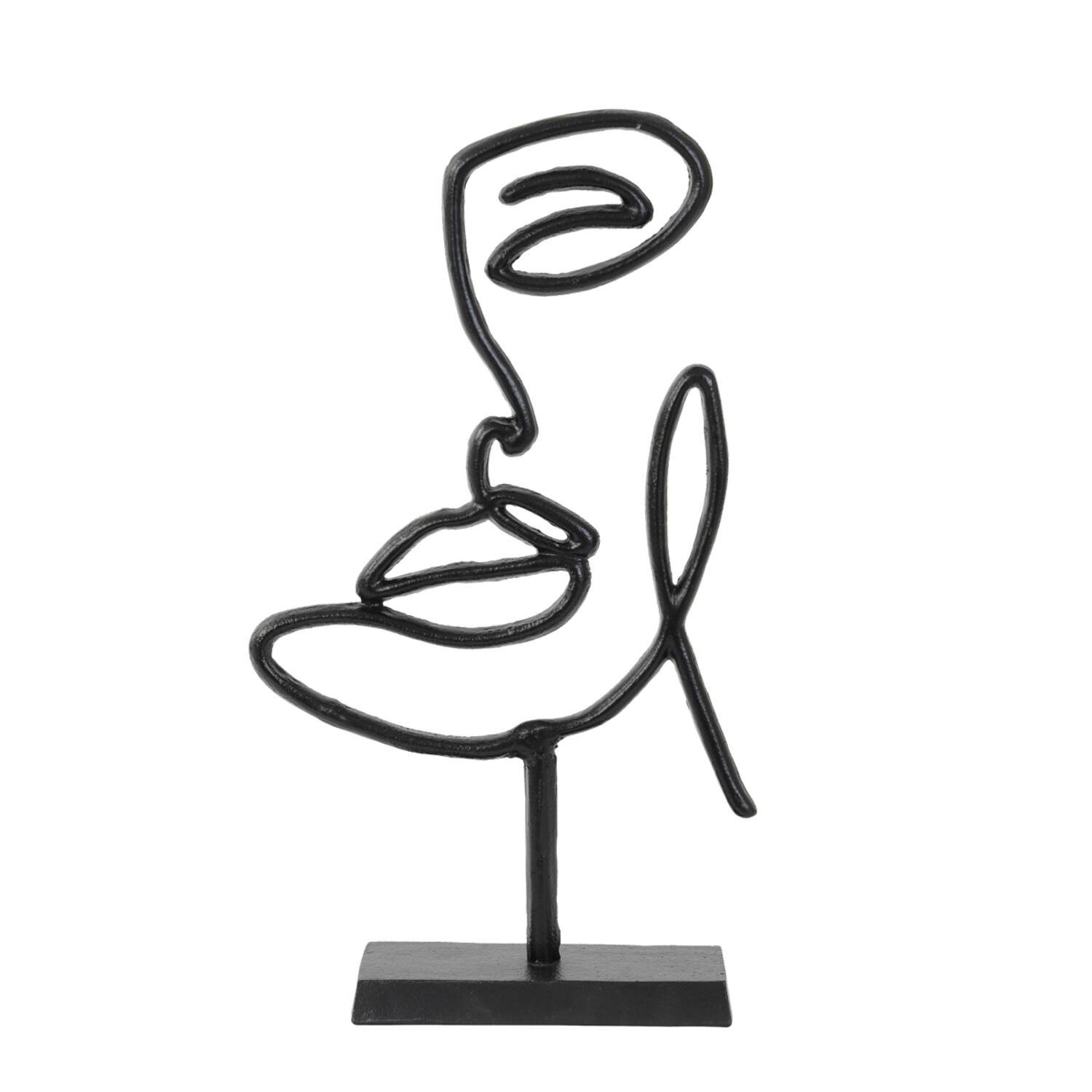 Light & Living Ornament Op Voet 24x8x43 Cm FACE Mat Zwart