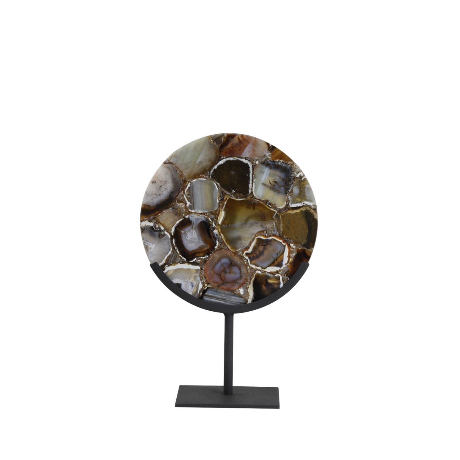 light & living Ornament op voet 25x10x35 cm GOUYA agaat+mat zwart