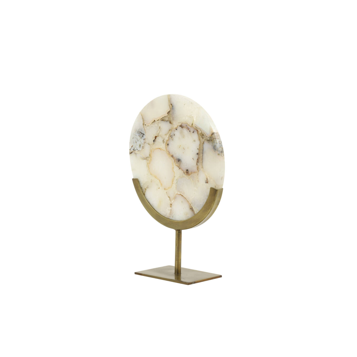 Light & Living Ornament Op Voet 25x10x35 Cm GOUYA Wit Agaat+antiek Brons