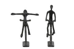 Light & Living Ornament S/2 24x18x22+24x7x25 Cm CYCLISTS Antiek Black Pearl