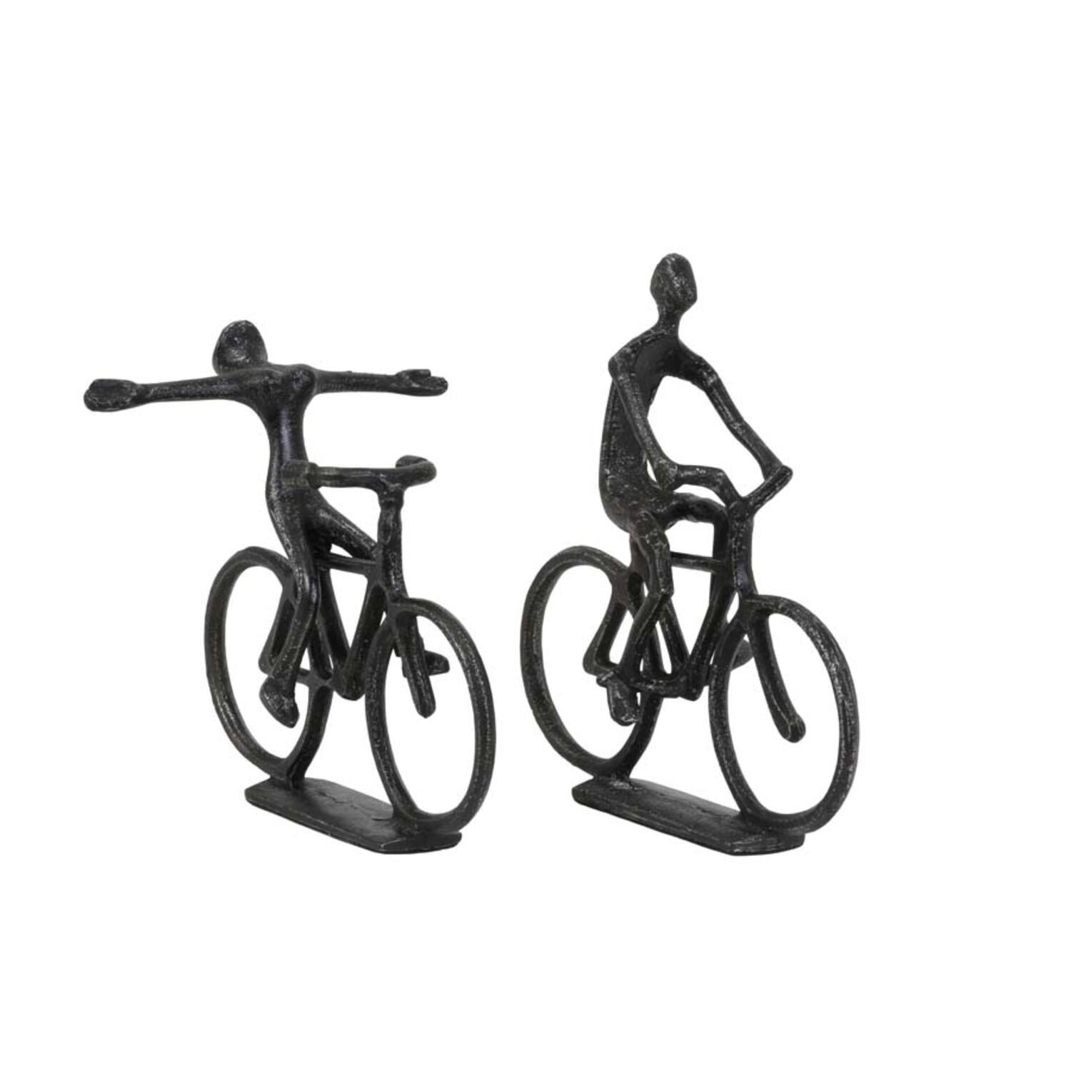 Light & Living Ornament S/2 24x18x22+24x7x25 Cm CYCLISTS Antiek Black Pearl