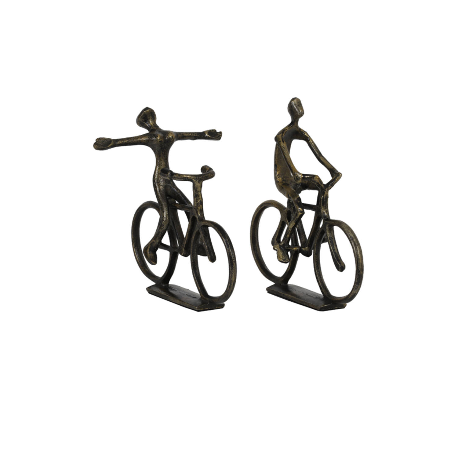 light & living Ornament S/2 24x18x22+24x7x25 cm CYCLISTS antiek brons