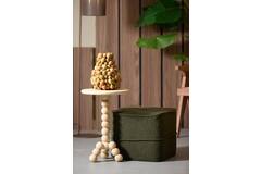 Light & Living Poef 40x40x35 Cm KIKI Teddy Donker Olijf Groen