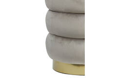 Light & Living Poef Ø40x45 Cm KIMI Velvet Licht Grijs+goud