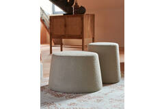 Light & Living Poef Ø59x38 Cm LAURYN Bouclé Grijs Bruin