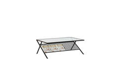 Light & Living Salontafel 110x70x40 Cm EZRA Glas Helder+mat Zwart