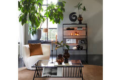 light & living Salontafel 110x70x40 cm EZRA glas helder+mat zwart