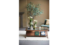 Light & Living Salontafel 112x70x41 Cm YUKI Acacia Hout Donker Bruin+glas