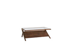 Light & Living Salontafel 112x70x41 Cm YUKI Acacia Hout Donker Bruin+glas