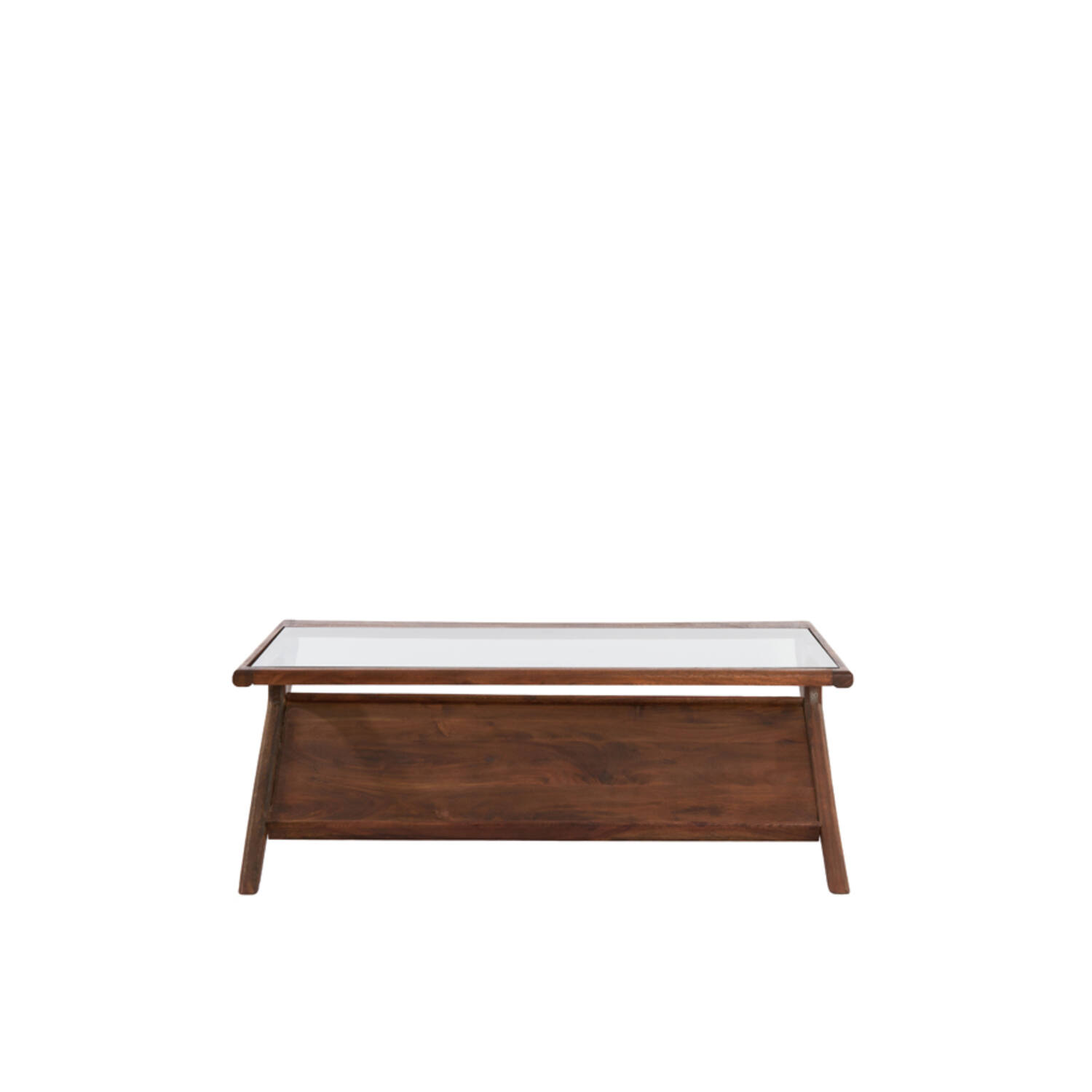 light & living Salontafel 112x70x41 cm YUKI acacia hout donker bruin+glas