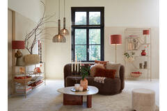 Light & Living Salontafel 90x72x31 Cm MAHELONA Travertin Zand+hout Bruin