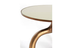 Light & Living Salontafel Ø65x44 Cm MELLO Glans Bruin Brons+glas Taupe