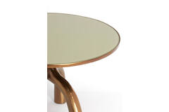 Light & Living Salontafel Ø65x44 Cm MELLO Glans Bruin Brons+glas Taupe