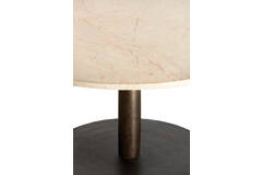 Light & Living Salontafel Ø76x36 Cm PAZO Zand-roze Marmer+donker Bruin