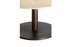 Light & Living Salontafel Ø76x36 Cm PAZO Zand-roze Marmer+donker Bruin