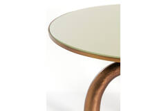 Light & Living Salontafel Ø76x40 Cm MELLO Glans Bruin Brons+glas Taupe