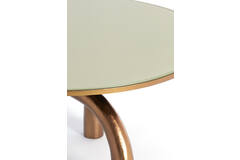 Light & Living Salontafel Ø76x40 Cm MELLO Glans Bruin Brons+glas Taupe