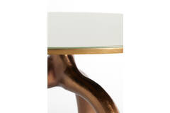 Light & Living Salontafel Ø76x40 Cm MELLO Glans Bruin Brons+glas Taupe