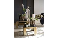 Light & Living Salontafel S/2 50x50x30+75x75x40 Cm OXE Ant. Br+smoke Glas