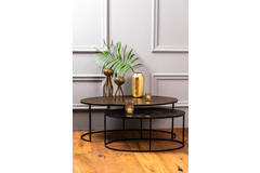 Light & Living Salontafel S/2 80x48x33+103x60x40 Cm PAXSON Ant Brns+dk Brns