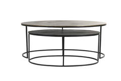 Light & Living Salontafel S/2 80x48x33+103x60x40 Cm PAXSON Ant Brns+dk Brns