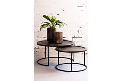 Light & Living Salontafel S/2 Ø60x38+Ø78x42 Cm TALCA Lood Antiek Deep Edge