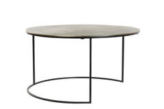 Light & Living Salontafel S/2 Ø61x37+Ø76x41 Cm PRIMO Zwart-brons+mat Zwart