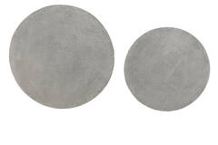 Light & Living Salontafel S/2 Ø61x37+Ø76x41 Cm RENGO Relief Antiek Lood