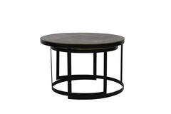 Light & Living Salontafel S/2 Ø62x41+Ø76x46 Cm TRELO Antiek Brons-zwart