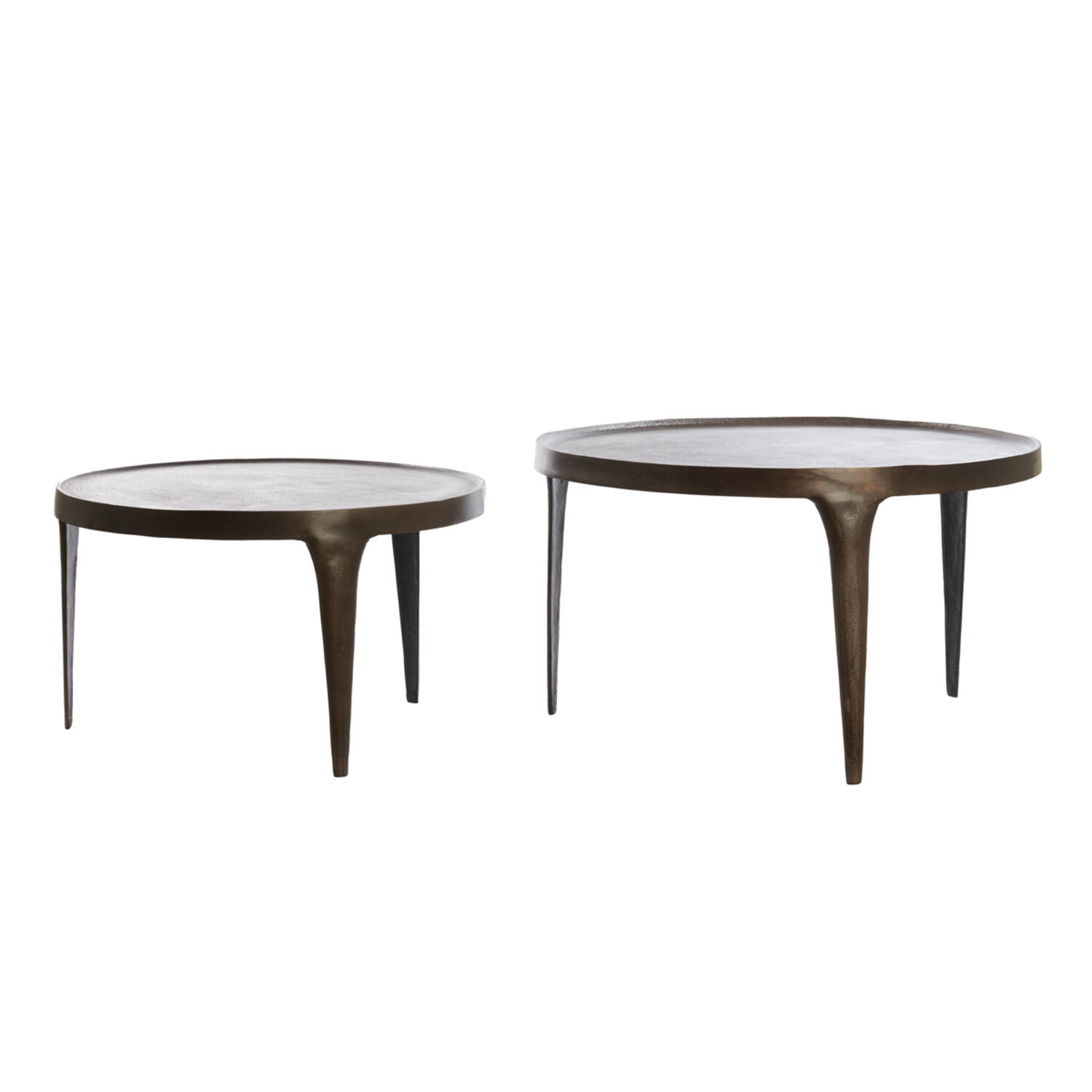 light & living Salontafel S/2 Ø64x39+Ø75x44 cm TOBIAS donker bruin