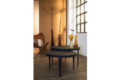 Light & Living Salontafel S/2 Ø64x39+Ø75x44 Cm TOBIAS Zwart