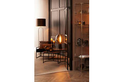 Light & Living Salontafel S/2 Ø65 5x40 5+Ø75x45 5 Cm ALFIO Bruin Mrmr+zwart