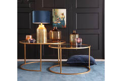 Light & Living Salontafel S/2 Ø65x39+Ø75x44 Cm DUARTE Glas-goud