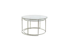 Light & Living Salontafel S/2 Ø65x39+Ø75x44 Cm DUARTE Nikkel+glas