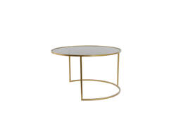 Light & Living Salontafel S/2 Ø65x39+Ø75x44 Cm DUARTE Smoke Glas-goud