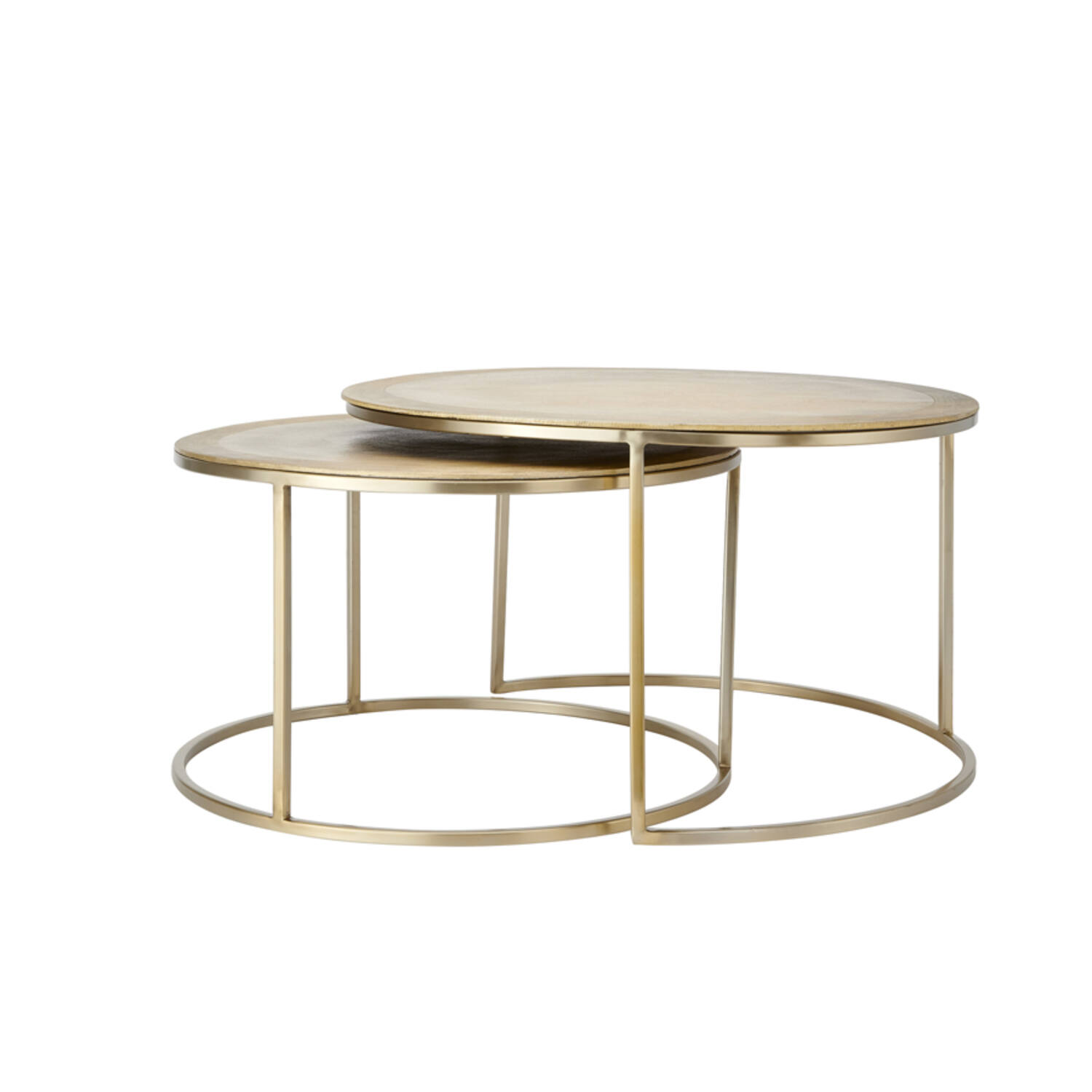 light & living Salontafel S/2 Ø65x39+Ø75x45 cm TALCA licht goud