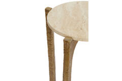 Light & Living Salontafel S/2 Ø65x39+Ø76x44 Cm KANAE Travert Zand+ant Brons