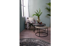 Light & Living Salontafel S/2 Ø67 5x39 5+Ø75x45 Cm TALCA Ruw Lood+ant. Lood