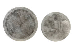 Light & Living Salontafel S/2 Ø67 5x39 5+Ø75x45 Cm TALCA Ruw Nikkel