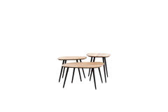 Light & Living Salontafel S/3 Max 62x42x38 Cm VIEJO Hout Naturel+zwart