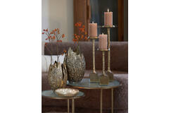 Light & Living Schaal Met Kaars Ø20x4 5 Cm ABBA Antiek Goud