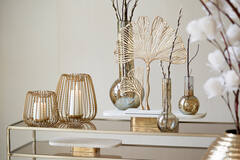 Light & Living Schaal Op Voet 50x24x7 Cm LABADE Marmer Wit-antiek Brons