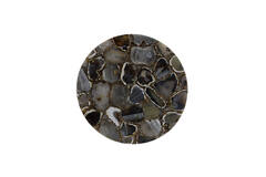 Light & Living Schaal Op Voet Ø40x15 Cm LAYO Agaat+mat Zwart