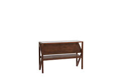 Light & Living Side Table 119x41x80 Cm YUKI Acacia Hout Donker Bruin+glas