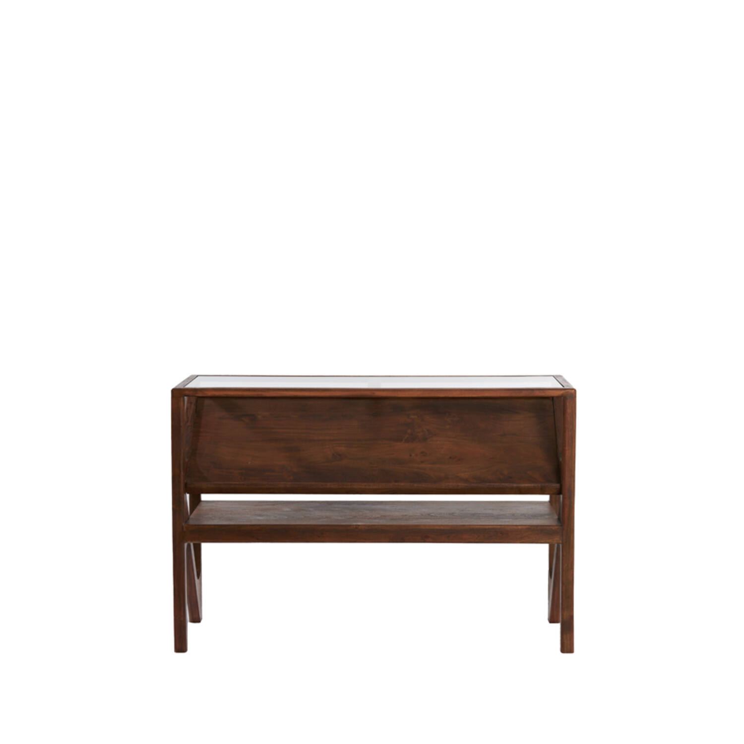 light & living Side table 119x41x80 cm YUKI acacia hout donker bruin+glas