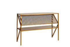 Light & Living Side Table 120x40x80 Cm EZRA Glas Smoke+antiek Brons