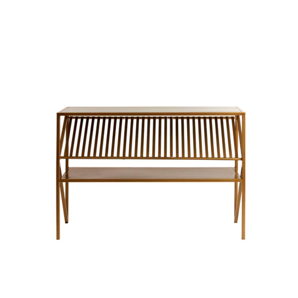 light & living Side table 120x40x80 cm EZRA glas smoke+antiek brons