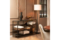 Light & Living Side Table 140x35x80 5 Cm YLAYA Antiek Zwart