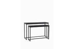 Light & Living Side Table S/2 100x30x70+120x40x82 Cm BRYSON Hout Mat Zwart